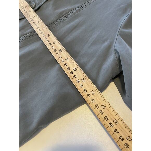 Appleseed's Jacket Size 14 Petite Gray/Green Lined Warm Cut Out Lace Pockets - Picture 8 of 9